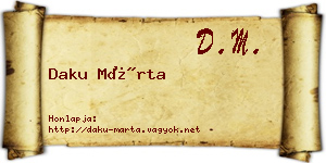 Daku Márta névjegykártya
